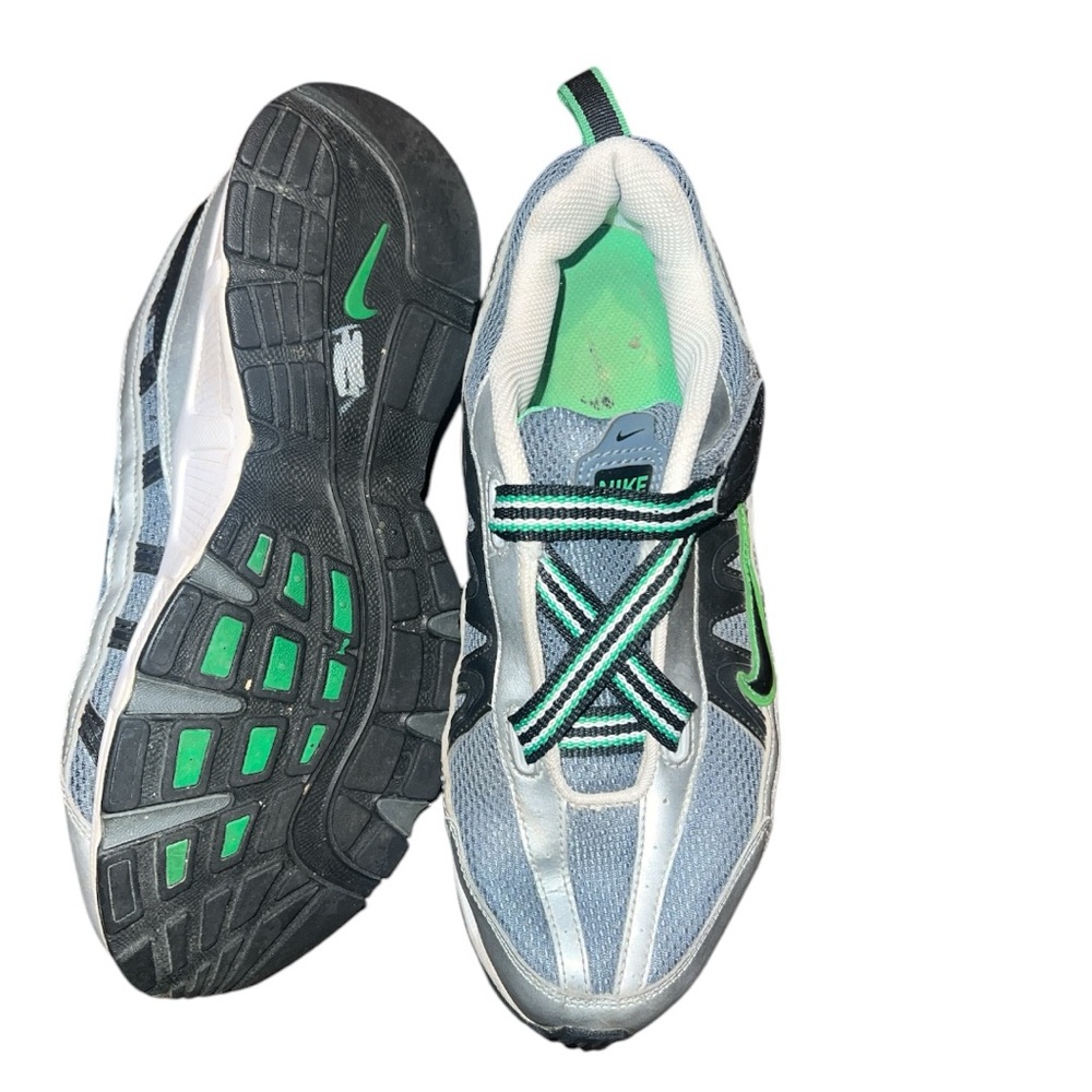 Nike Kids' Green and Gray Sneakers Velcro 7 Y - Picture 3 of 3